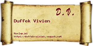 Duffek Vivien névjegykártya